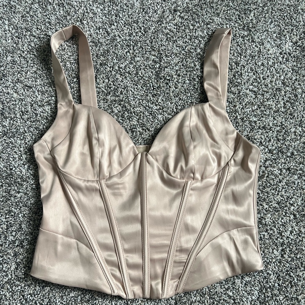 Forever 21 Cream Satin Top
